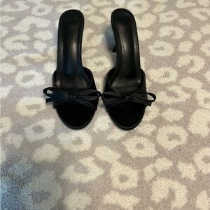 Elegant Black Women's Heels with Bow
